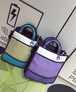 2dbags tote aqua blue purple